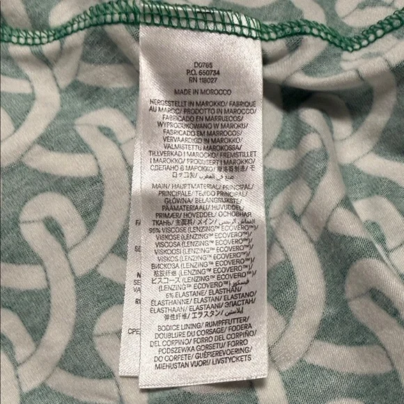 Boden Green and White Long Sleeve Wrap-Style Midi Maxi Dress 8R - Picture 7 of 8